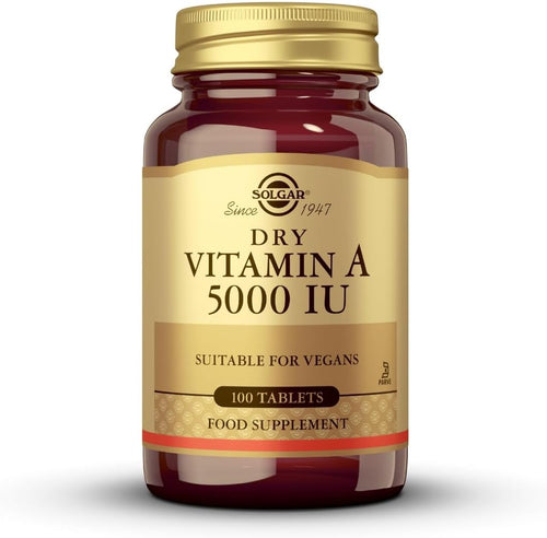 Solgar Vitamina A seca 5000 UI, 100 comprimidos