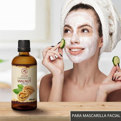 Aceite De Nuez - 100Ml - Juglans Regia - Prensado En Frío - Base/Portador Para Cosmética, De Baсo Y Bronceador - Piel Y Cabello
