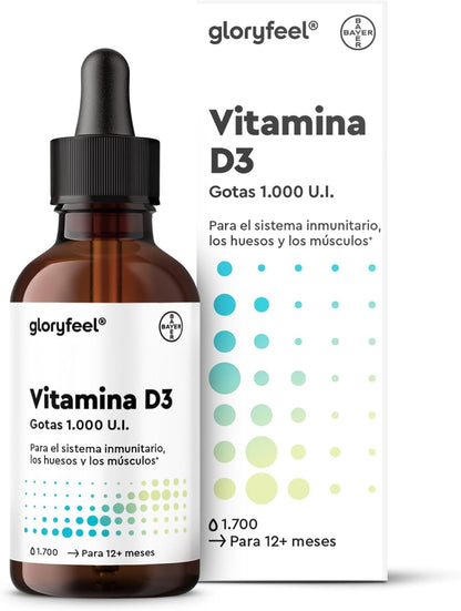Vitamina D3 En Gotas - 5000 U.I. Por 5 Gotas - 50Ml (Líquido) En Aceite MCT De Coco - Altamente Biodisponibles Y Estables - Probado En Laboratorio, Fabricado En Alemania Sin Aditivos