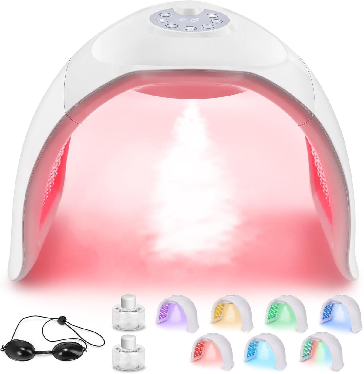 Yokilly Mascara LED Facial, Máscara Facial LED De 7 Colores E Infrarrojo