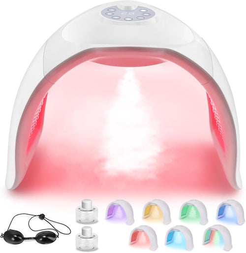 Yokilly Mascara LED Facial, Máscara Facial LED De 7 Colores E Infrarrojo